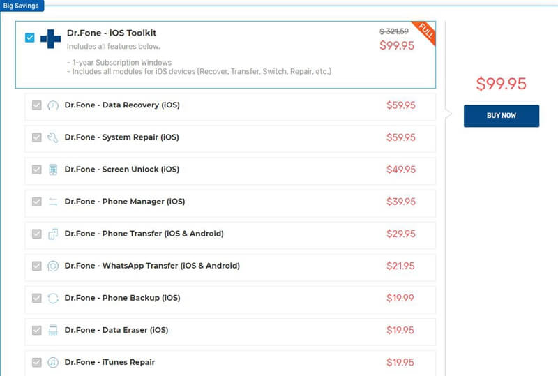 Dr.Fone iOS Toolkit Price