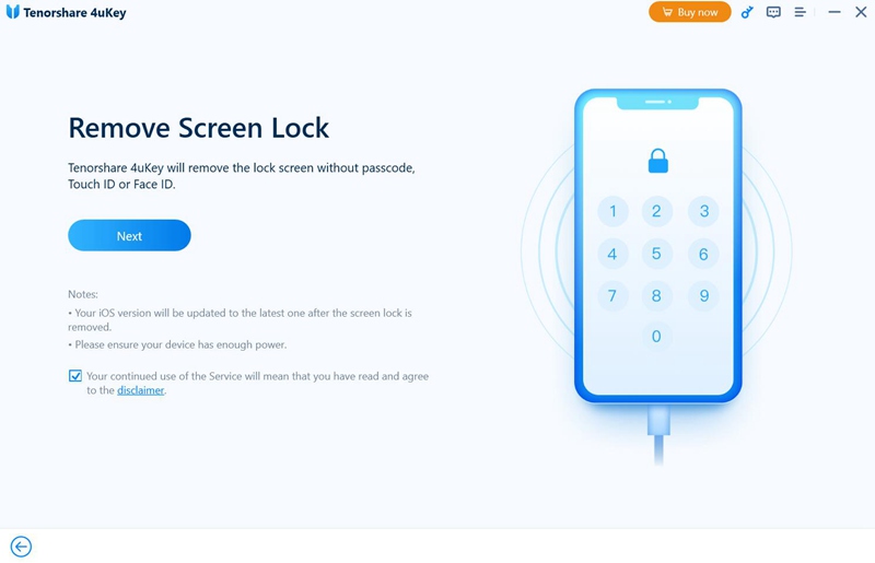 Tenorshare 4uKey Unlock iPhone Screen