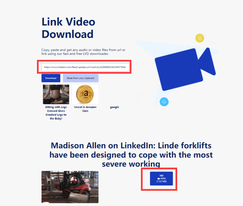 Download LinkedIn Videos with Link Video Download (LVD)