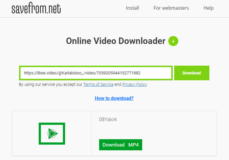 Download Likee Videos with SaveFrom
