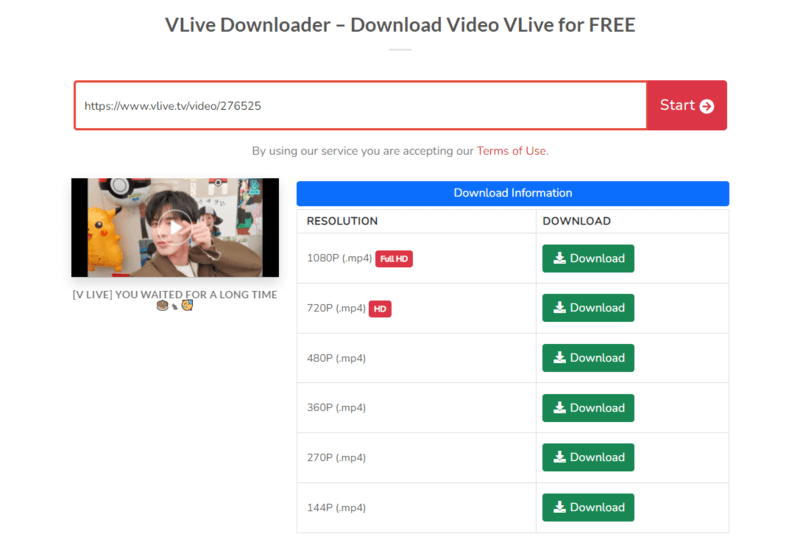 Download VLIVE Videos on Vidfrom