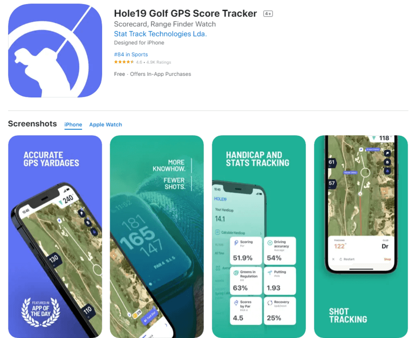Hole19 Golf GPS Score Tracker 