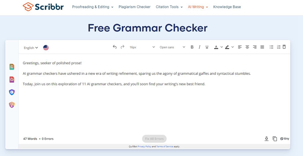 Scribbr Grammar Checker